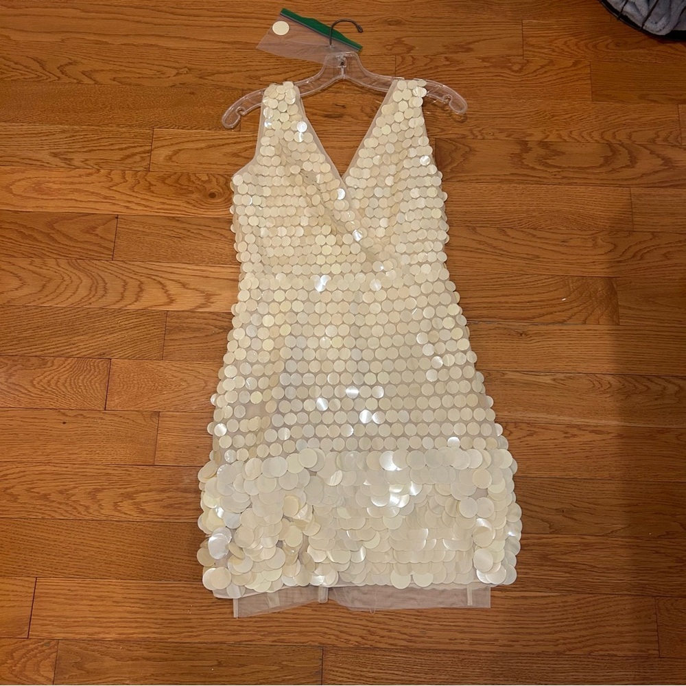 BCBGMaxAzria Ivory Sequin Mini Dress